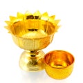 Traditional Thai gold-ware on white background Royalty Free Stock Photo