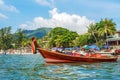 Traditional Thai long boat on Kata beach