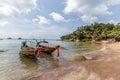 Traditional Thai longtail boats at the beach