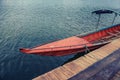 Traditional Thai motor board at pier