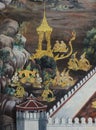 Traditional Thai paintings of Ramayana epic Royalty Free Stock Photo