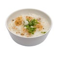 Traditional thai porridge rice gruel in white bowl, congee Royalty Free Stock Photo