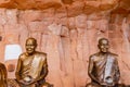 Monk statues at Wat Phu Tok, Bueng Kan, Thailand Royalty Free Stock Photo