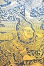 Traditional Thai style art gold painting pattern on the door Royalty Free Stock Photo