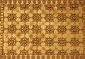 Traditional Thai style art gold painting pattern on wall in Temple Royalty Free Stock Photo