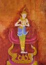 Traditional Thai style art painting Royalty Free Stock Photo