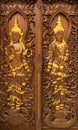 Traditional Thai style church door Royalty Free Stock Photo