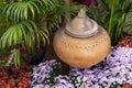 Traditional thai style drinking water clay pot in the garden Royalty Free Stock Photo