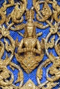 Traditional Thai style gold pattern on wal, Thailand