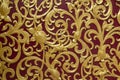 Traditional Thai style golden stucco in Thai temple Royalty Free Stock Photo