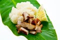 Traditional Thai style grilled pork with rice Royalty Free Stock Photo