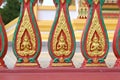 Traditional Thai-style molding art for decorating on the temple wall in Thailand Royalty Free Stock Photo