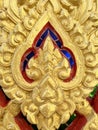 Traditional Thai style pattern decorative wall in temple at Thailand Royalty Free Stock Photo