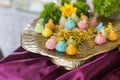 Traditional Thai style snack in colorful bird shap