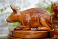 Traditional Thai style wood carving as animal wooden rat one of Royalty Free Stock Photo