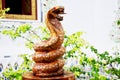 Traditional Thai style wood carving as animal wooden snake one o Royalty Free Stock Photo