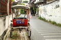 Traditional Thai transport - trishaw or tricycle on an empty street