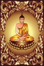 Traditional Thailand illustration Buddha Siddhartha gautama Royalty Free Stock Photo