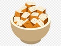 Traditional Thanksgiving stuffing with seasoned bread cubes and herbs in dish on transparent background.vector Royalty Free Stock Photo