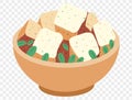 Traditional Thanksgiving stuffing with seasoned bread cubes and herbs in dish on transparent background.vector Royalty Free Stock Photo