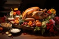 Traditional Thanksgiving turkey platter