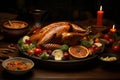 Traditional Thanksgiving turkey platter