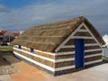 Traditional thatch house of the fishermen and farmers of Carrasqueira, Portugal.