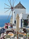 Traditional Thatched Windmill, Oia, Santorini, Greece Royalty Free Stock Photo