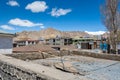 Traditional Tibetan wooden building in the downtown of Leh City, Ladakh, district of Kashmir