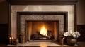 traditional tile fireplace Royalty Free Stock Photo