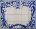 traditional tile plaque of blue tiles