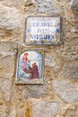 Traditional tile sign for the stairs to the Verdades district, the Stairs of Truths