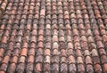 The traditional tiled roof on houses in the Basque country to prettify to small towns and villages