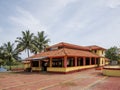 Traditional tiled roof Temple of Shree Bhavai Devi goddess in Konkan region at Zarap