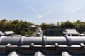 Traditional tiles rooftop of historic Japan house with Japanese style