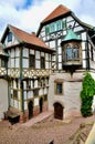 Traditional Timber framed Building inside the Courtyard of Wartburg Castle in Eisenach, Thuringia Royalty Free Stock Photo