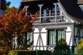 Traditional timber-framing gouse in Alsace, Strasbourg, autumnal Royalty Free Stock Photo