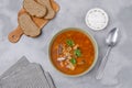 Traditional tomato fish soup