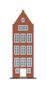 Traditional townhouse red brick facade