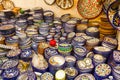 Traditional trading shop with pottery in the old city of Jerusalem, Israel