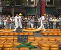 Traditional transport at cheese market in Alkmaar,