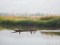 Traditional transport system on Inle Lake Myanmar