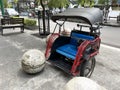 Traditional transportation on the street named becak