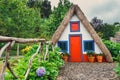 Traditional triangle house in Santana Madeira Royalty Free Stock Photo