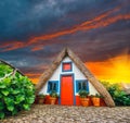 Traditional triangle house in Santana Madeira, Portugal