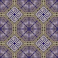 Traditional tribal ethnic style seamless pattern. Vector ornamental greek background. Ancient repeat backdrop. Colorful geometric