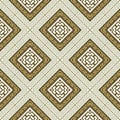 Traditional tribal ethnic style waffle rhombus greek seamless pattern. Vector ornamental background. Elegant repeat backdrop.