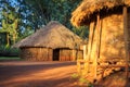 Traditional, tribal village of Kenyan people