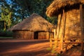 Traditional, tribal village of Kenyan people Royalty Free Stock Photo