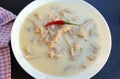 Traditional tripe soup on dark background